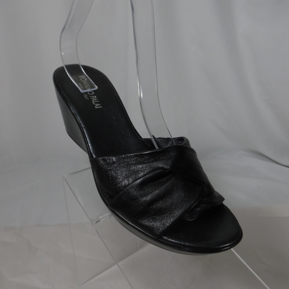 Romano Palai womens slip on sandals 8.5 M Black